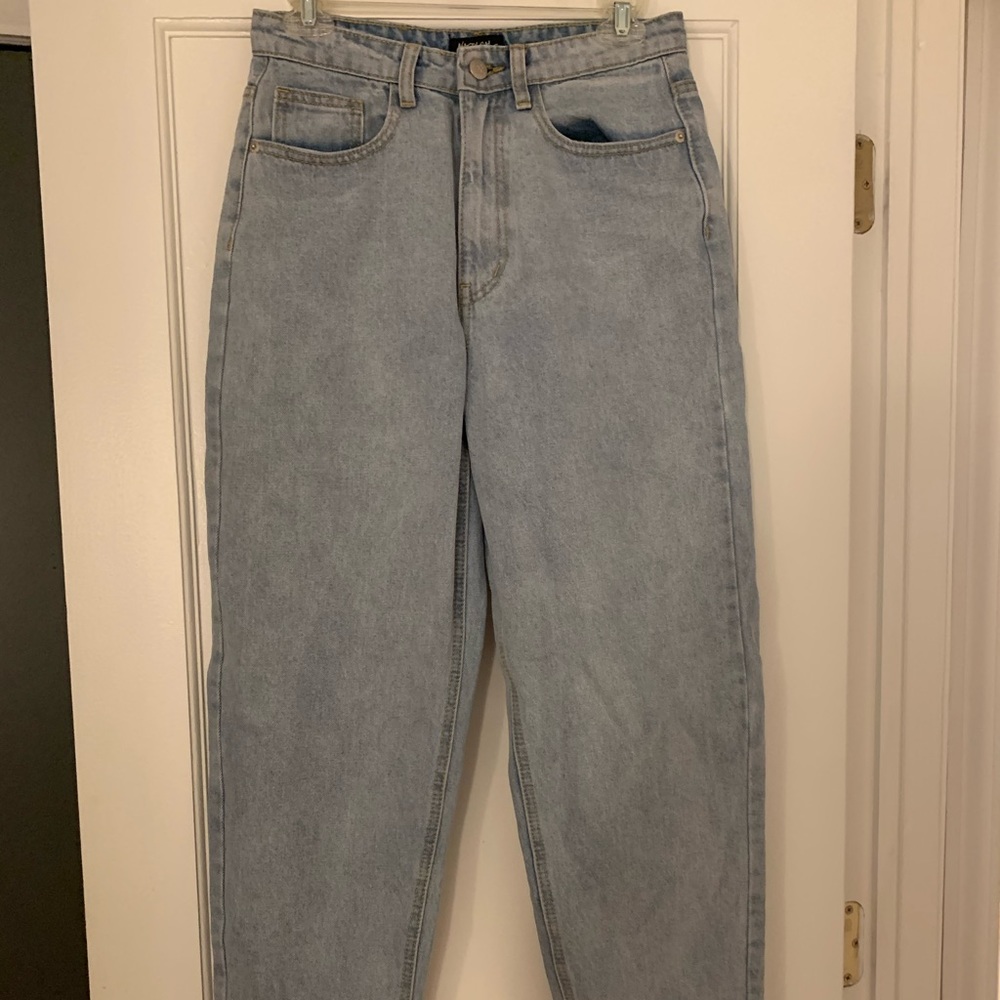 Nasty Gal Light Wash Mom Jeans